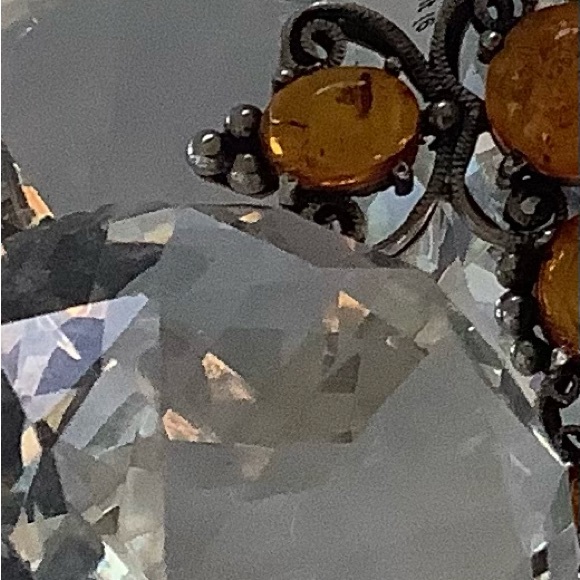 Sterling Silver Baltic amber cross pendant